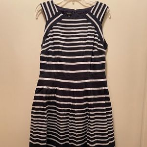 Talbots Tailored Navy and White Dress
